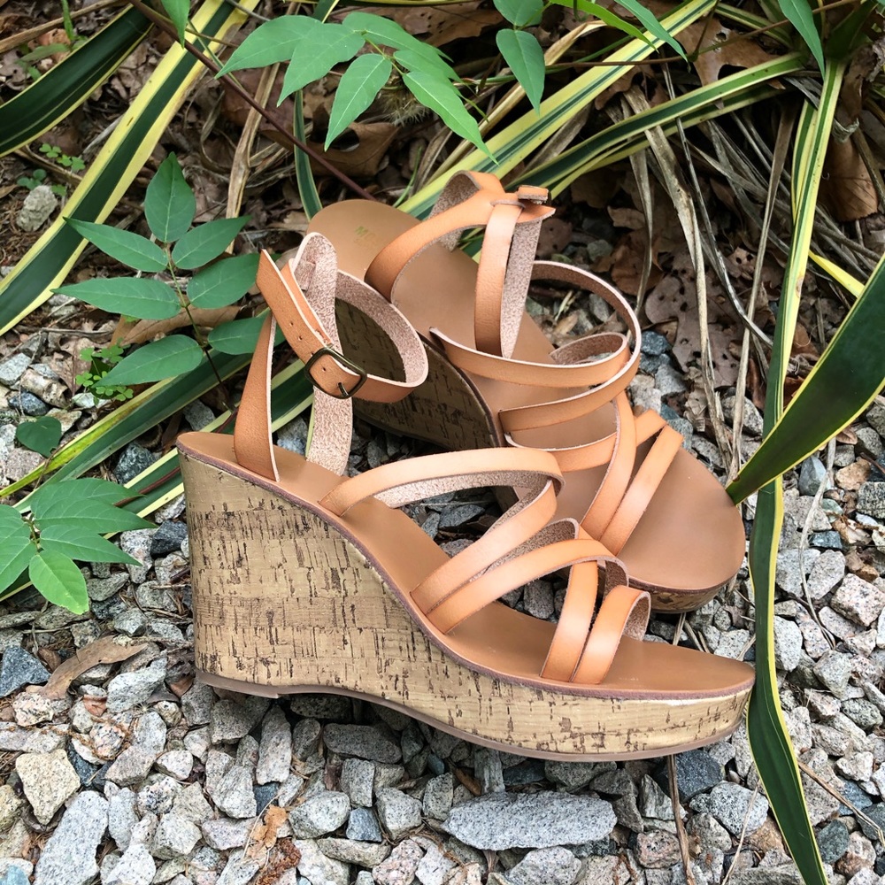 Brown Strappy Wedges